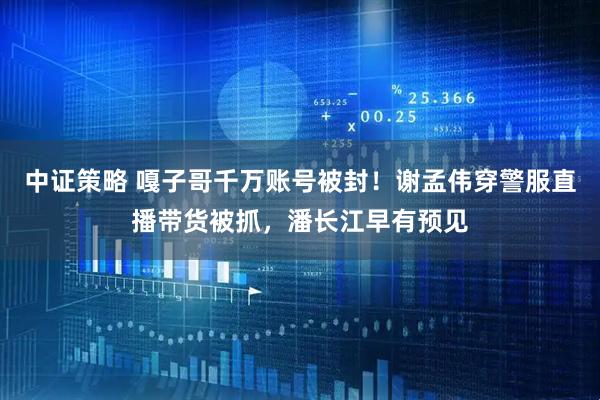 中证策略 嘎子哥千万账号被封！谢孟伟穿警服直播带货被抓，潘长江早有预见
